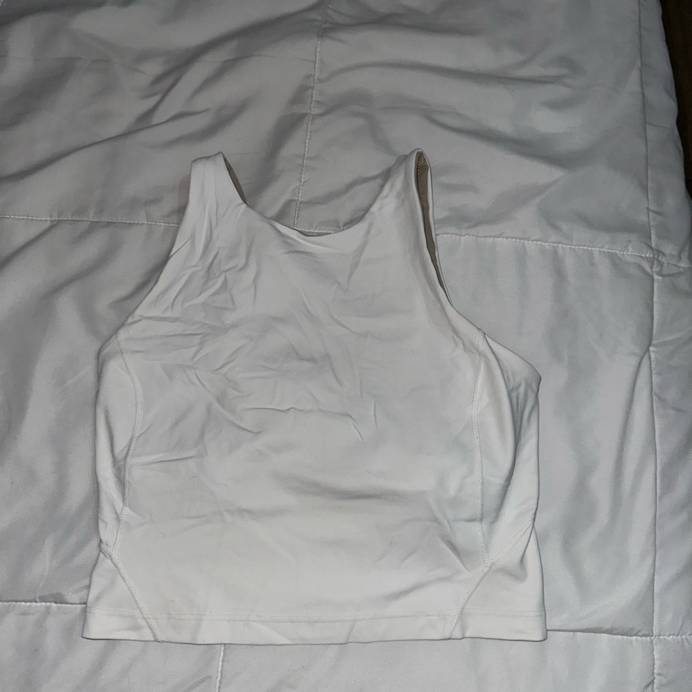 White Sleeveless Crop Top